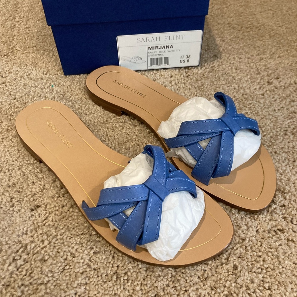 Sarah Flint Mirjana Amalfi Blue Leather Sandals